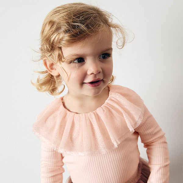 Pale Pink Sparkle Collar Top (3mths-6yrs)