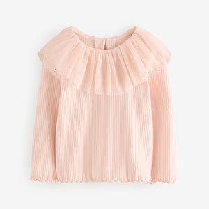 Pale Pink Sparkle Collar Top (3mths-6yrs)
