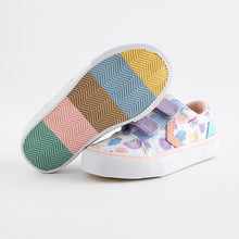 Load image into Gallery viewer, White Character Touch Fasten Strap Printed Trainers
