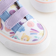 Load image into Gallery viewer, White Character Touch Fasten Strap Printed Trainers
