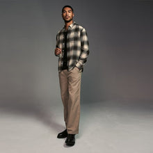Load image into Gallery viewer, Black/White Check Long Sleeve 100% Cotton Oxford Shirt
