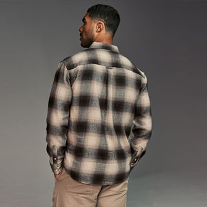 Black/White Check Long Sleeve 100% Cotton Oxford Shirt