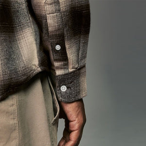 Black/White Check Long Sleeve 100% Cotton Oxford Shirt