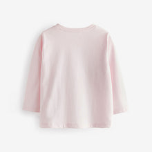 Load image into Gallery viewer, Pink 100% Cotton Long Sleeve Bow Sequin T-Shirt (9mths-6yrs)
