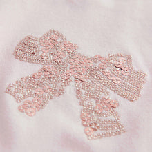 Load image into Gallery viewer, Pink 100% Cotton Long Sleeve Bow Sequin T-Shirt (9mths-6yrs)
