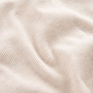 Neutral/Ecru Long Sleeve Double Collar Henley Top