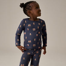 Load image into Gallery viewer, Navy Bunny Cotton Rich Long Sleeve Rib T-Shirt (3mths-6yrs)
