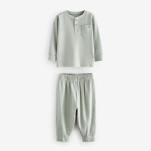 Navy/Camel Plain 3 Pack Relaxed Fit Pyjamas (12mths-6yrs)