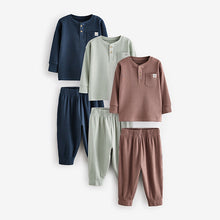 Load image into Gallery viewer, Navy/Camel Plain 3 Pack Relaxed Fit Pyjamas (12mths-6yrs)
