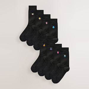 Monsters Fun Embroidered Socks 8 Pack