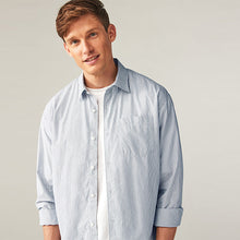 Load image into Gallery viewer, Dark Blue 100% Cotton Stripe Long Sleeve Shirt
