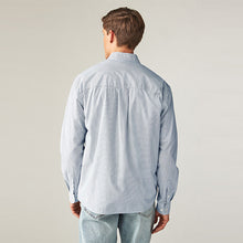 Load image into Gallery viewer, Dark Blue 100% Cotton Stripe Long Sleeve Shirt
