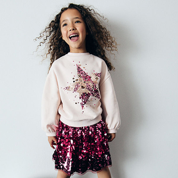 Pretty Pink Sequin Star Sweatshirt (3-11yrs)