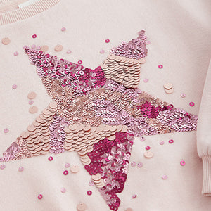 Pretty Pink Sequin Star Sweatshirt (3-11yrs)