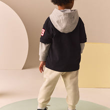 Load image into Gallery viewer, Black/White Varsity Hoodie and Joggers Set (3mths-6yrs)
