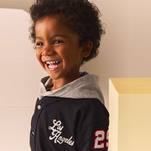 Load image into Gallery viewer, Black/White Varsity Hoodie and Joggers Set (3mths-6yrs)
