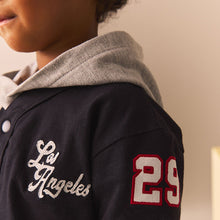 Load image into Gallery viewer, Black/White Varsity Hoodie and Joggers Set (3mths-6yrs)
