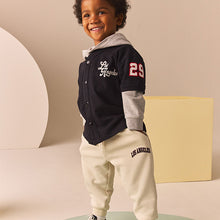 Load image into Gallery viewer, Black/White Varsity Hoodie and Joggers Set (3mths-6yrs)
