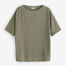 Load image into Gallery viewer, Olive Green Relaxed Fit Premium Modal Boxy T-Shirt
