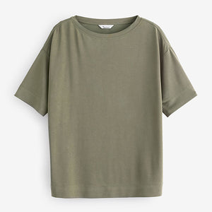 Olive Green Relaxed Fit Premium Modal Boxy T-Shirt
