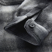 Load image into Gallery viewer, Grey Ombre Check Hooded Borg Lined Shacket
