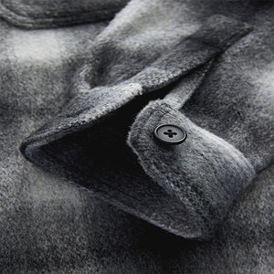 Grey Ombre Check Hooded Borg Lined Shacket