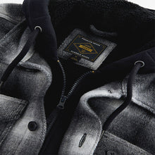 Load image into Gallery viewer, Grey Ombre Check Hooded Borg Lined Shacket
