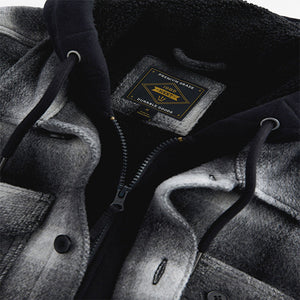 Grey Ombre Check Hooded Borg Lined Shacket