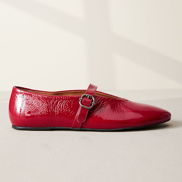 Red Standard/Wide Fit Signature Leather Mary Jane Shoes
