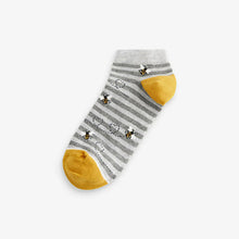 Load image into Gallery viewer, Navy/Ochre Bee Trainer Socks 5 Pack
