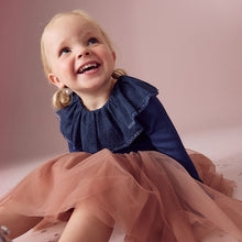 Load image into Gallery viewer, Navy Sparkle Collar Top (3mths-6yrs)
