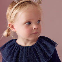Load image into Gallery viewer, Navy Sparkle Collar Top (3mths-6yrs)
