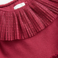 Load image into Gallery viewer, Burgundy Long Sleeve Mesh Dress (3mths-6yrs)
