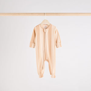 Blue Baby Zipped Sleepsuits 4 Pack