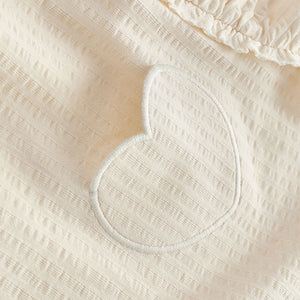 Cream 100% Cotton Long Sleeve Textured Top (3mths-6yrs)
