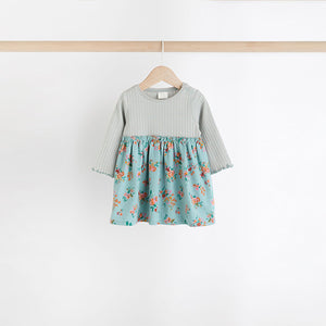 Pink/Blue Floral Baby Jersey Dresses 2 Pack