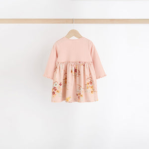 Pink/Blue Floral Baby Jersey Dresses 2 Pack