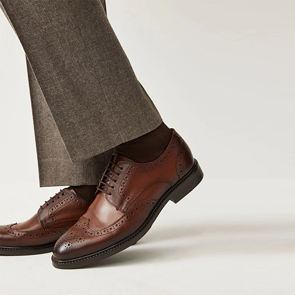 Brown Standard Fit Leather Derby Brogues