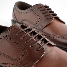 Load image into Gallery viewer, Brown Standard Fit Leather Derby Brogues
