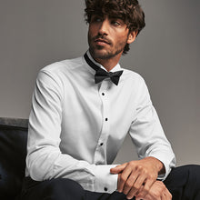 Load image into Gallery viewer, White Slim Fit Slim Fit Single Cuff Shirt With Wing Collar And Bow Tie Pack
