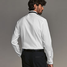 Load image into Gallery viewer, White Slim Fit Slim Fit Single Cuff Shirt With Wing Collar And Bow Tie Pack
