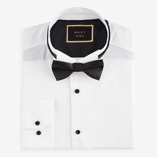 Load image into Gallery viewer, White Slim Fit Slim Fit Single Cuff Shirt With Wing Collar And Bow Tie Pack
