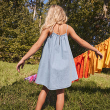 Load image into Gallery viewer, Denim 100% Cotton Strappy Sundress (3-12yrs)
