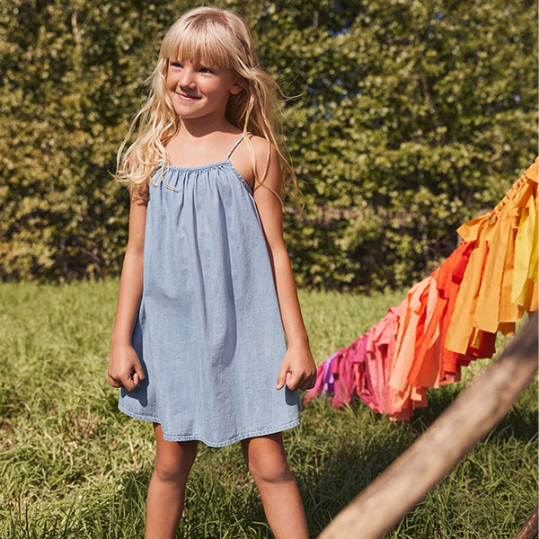 Denim 100% Cotton Strappy Sundress (3-12yrs)