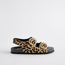 Load image into Gallery viewer, Leopard Standard Fit Forever Comfort® Back Strap Footbed Sandals

