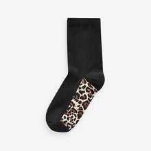 Load image into Gallery viewer, Leopard Footbed Ankle Socks 5 Pack
