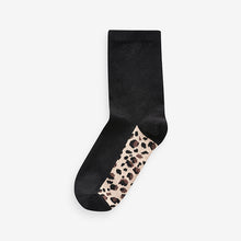 Load image into Gallery viewer, Leopard Footbed Ankle Socks 5 Pack

