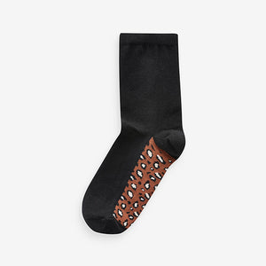 Leopard Footbed Ankle Socks 5 Pack