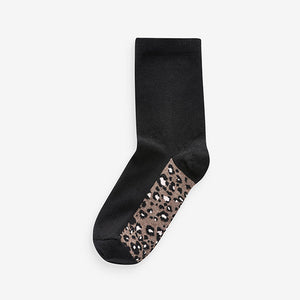 Leopard Footbed Ankle Socks 5 Pack