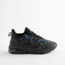 Load image into Gallery viewer, Black Splat Pull On Trainers

